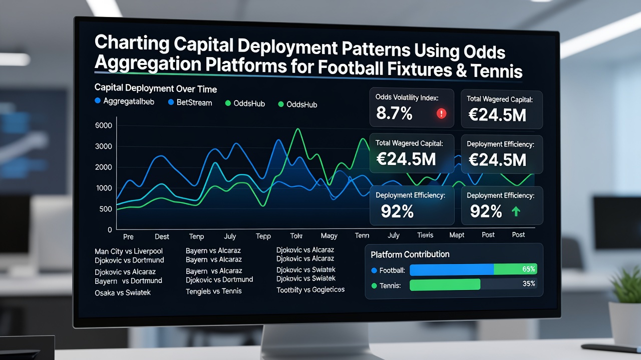 Tennis odds aggregation interface showing capital flow heat maps during live match dynamics