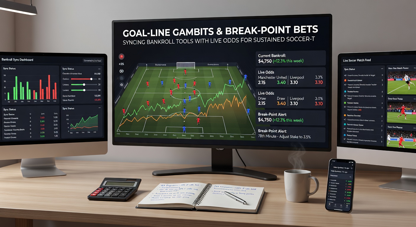 Screenshot of integrated betting interface showing real-time soccer goal-line adjustments alongside tennis break-point trackers and automated bankroll suggestions
