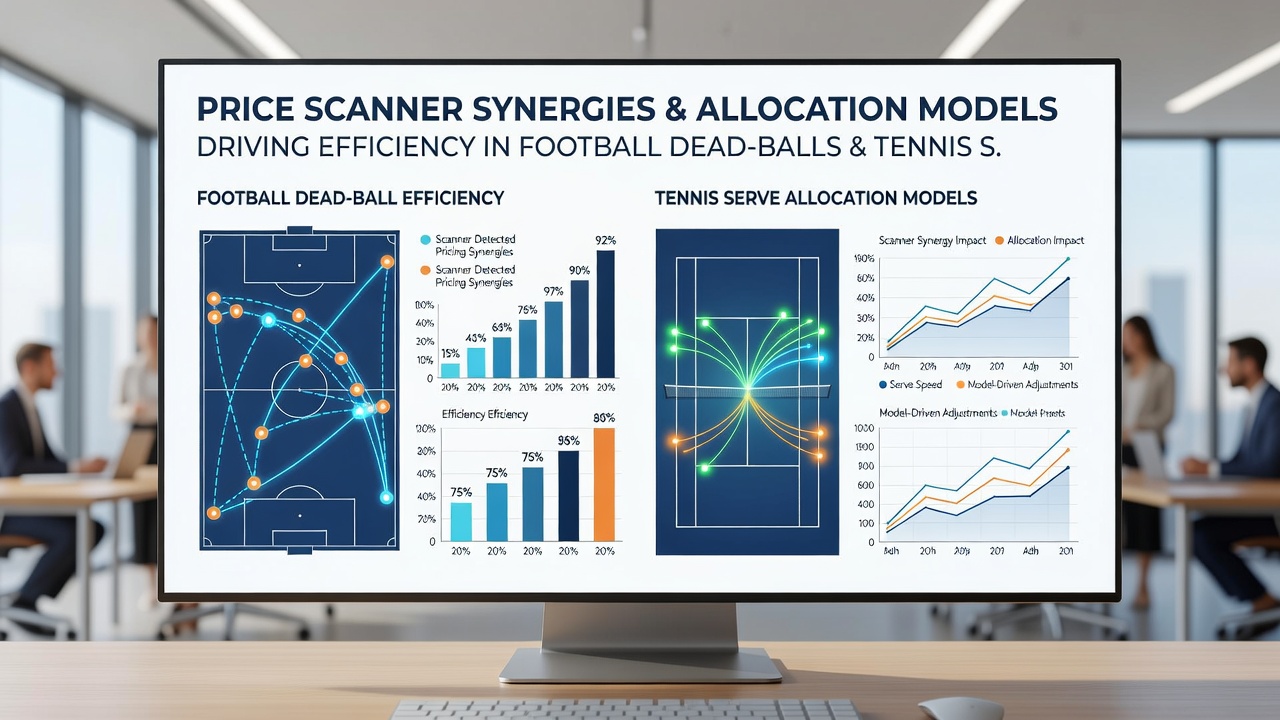 Allocation model dashboard displaying tennis service game efficiencies and football set-piece pricing